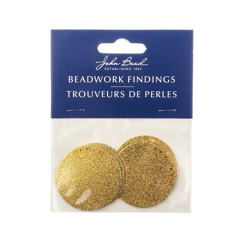 John Bead Beadwork Findings Gold 7 Hole Round Circle Pendant, 6ct.