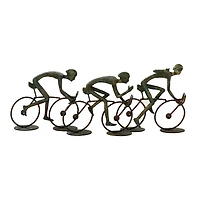 20" Bronze Polystone Cyclists Sculpture