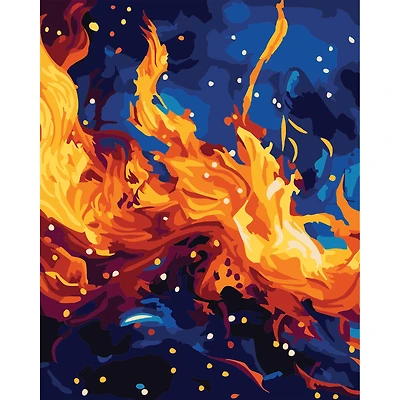 8" x 10" Abstract Fire Paint-by-Number Kit with Wood Display Hanger by Artist's Loft®