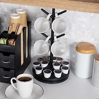 Mind Reader Anchor Collection Black Single Serve Pod Organizer & Mug Tree
