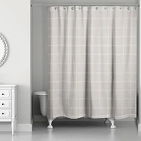Gray and White Check Shower Curtain
