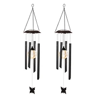 Glitzhome® 32" Solar Powered Windchime with Crackle Bulbs, 2ct.