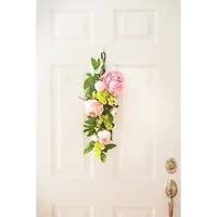 24" Pink Mixed Peony & Hydrangea Teardrop Swag