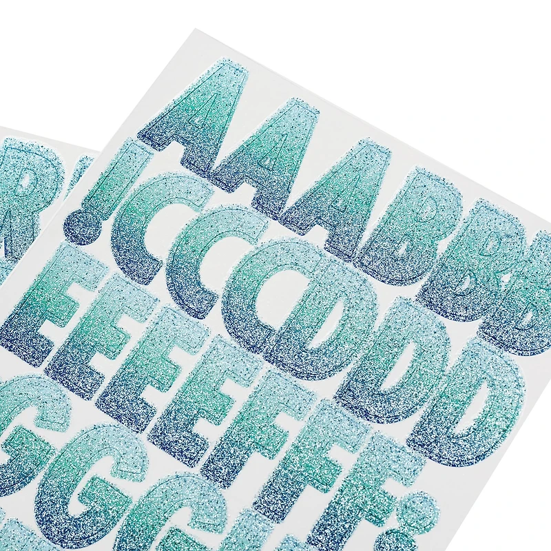 Blue Glitter Ombre Alphabet Stickers by Recollections™