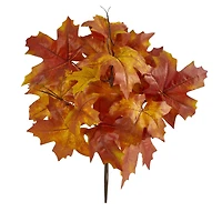 18" Orange Autumn Maple Leaf Bush, 2ct.