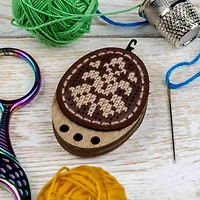 Wonderland Crafts Abstract Flowers Needle Threader Embroidery Kit, 2ct.