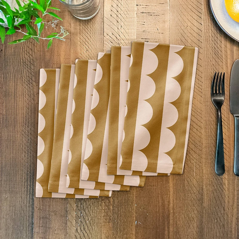 Scalloped Circle  10" x 10" Cotton Twill Napkin