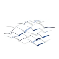 Blue Metal Coastal Wall Decor, 25" x 48" x 3"