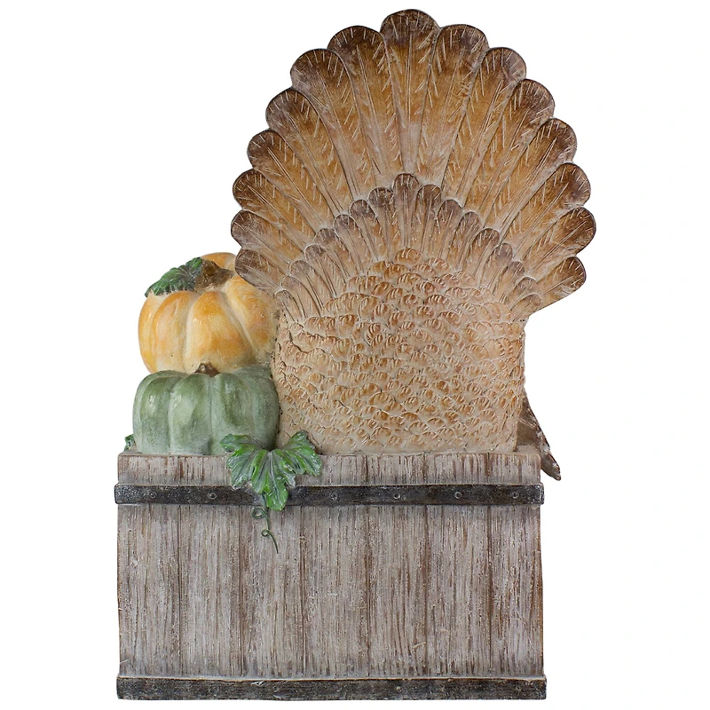 20" Turkey & Pumpkins Happy Thanksgiving Decoration