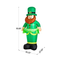 Glitzhome® 8ft. Lighted St. Patrick's Day Leprechaun Inflatable Décor