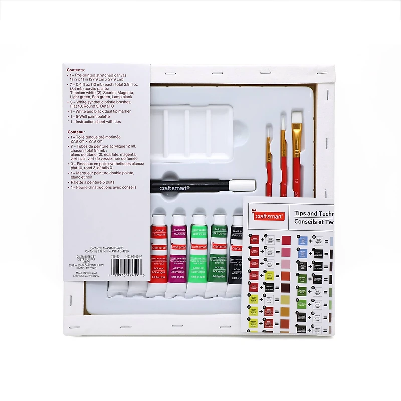 11" x 11" Christmas Cat Canvas Painting Kit by Artist's Loft™