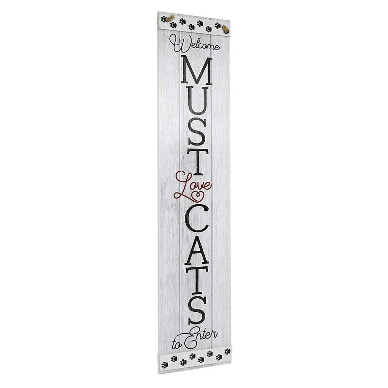American Art Décor™ 47.25" Glitter Must Love Cats Double-Sided Hanging & Leaning Wall Sign