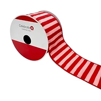 2.5" x 20ft. Holly Jolly Stripes Wired Ribbon by Celebrate It®