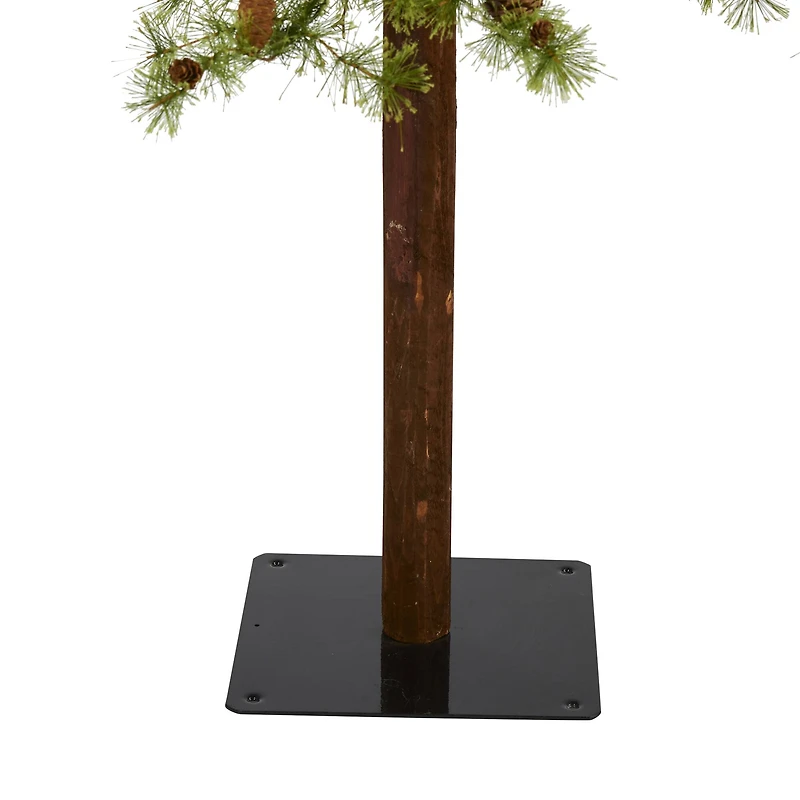 9ft. Pre-Lit Wyoming Alpine & Pinecone Artificial Christmas Tree, Clear LED Lights