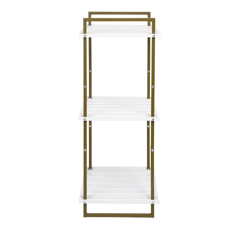 6 Pack: Honey Can Do Olive & White 3-Tier Tubular Metal Shelf