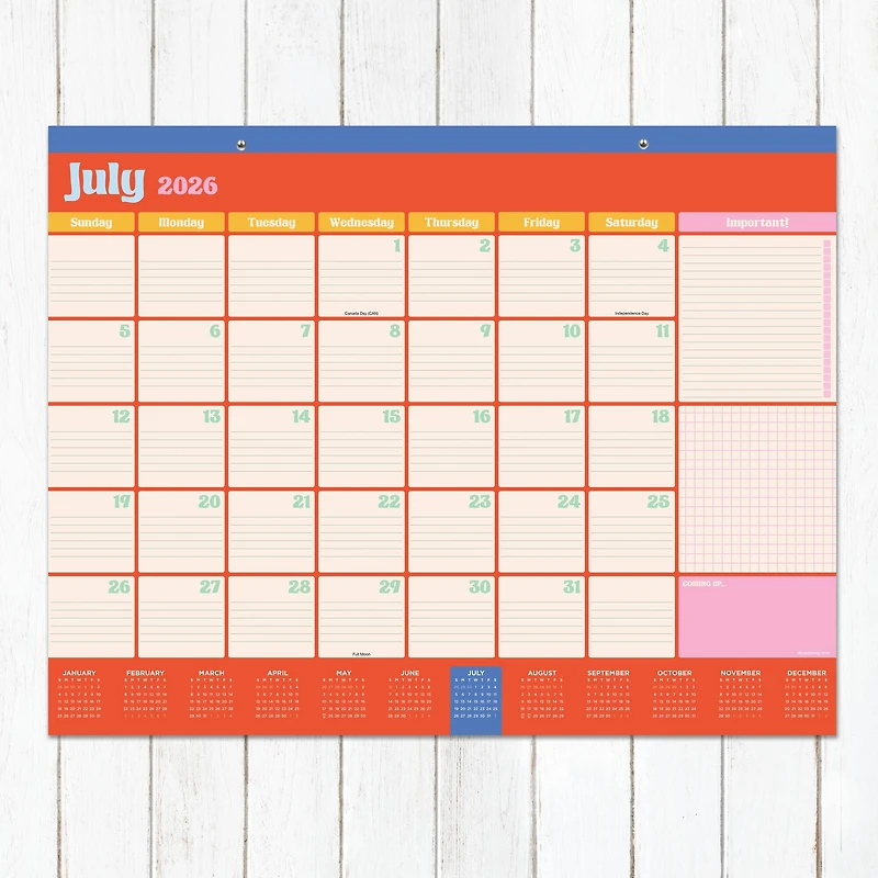 2026 Sherbet Desk Pad Monthly Blotter Calendar