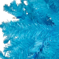 7ft. Pre-Lit Medium Sky Blue Pine Artificial Christmas Tree, Clear Lights