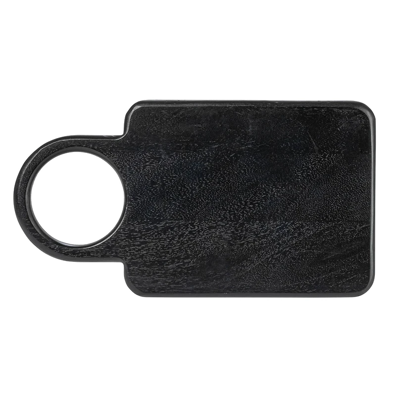 Hello Honey® 12" Black Modern Wood Cutting or Charcuterie Board with Handle