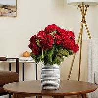 18" Artificial Red Geranium Bush, 4ct.