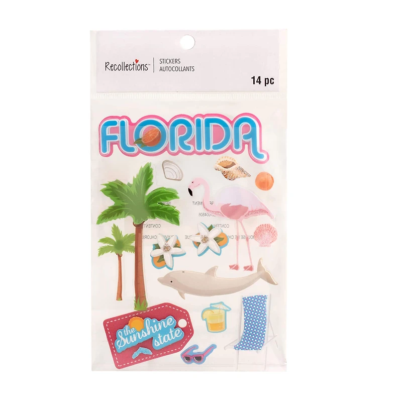 12 Pack: Florida Dimensional Stickers by Recollections™