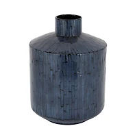 Blue Shell Contemporary Vase, 9" x 9" x 9"