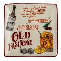Hello Honey® 6" Cocktail Recipe Design Stoneware Plate Set