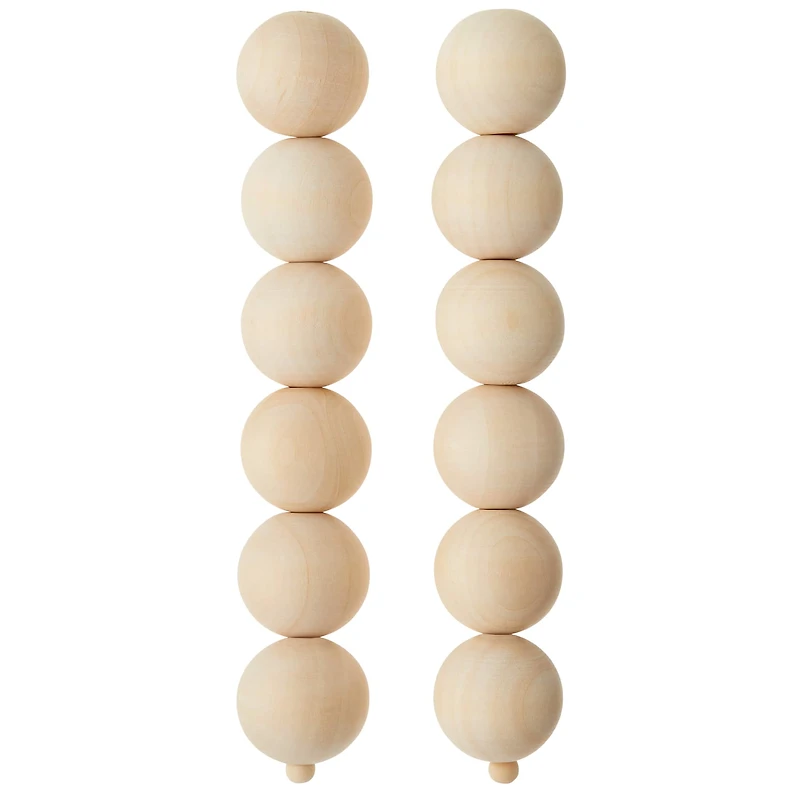 12 Pack: Raw Pine Wood Round Beads, 25mm by Bead Landing™