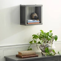 Gray Wood Contemporary Wall Shelf