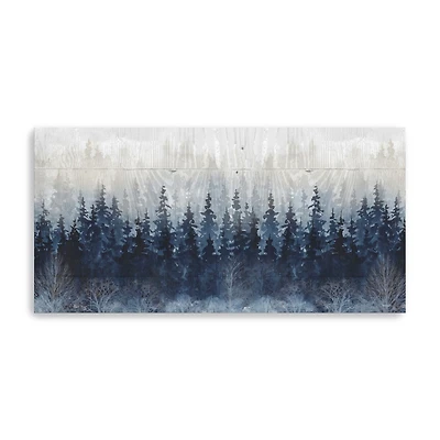 Misty Indigo Forest Canvas Giclee