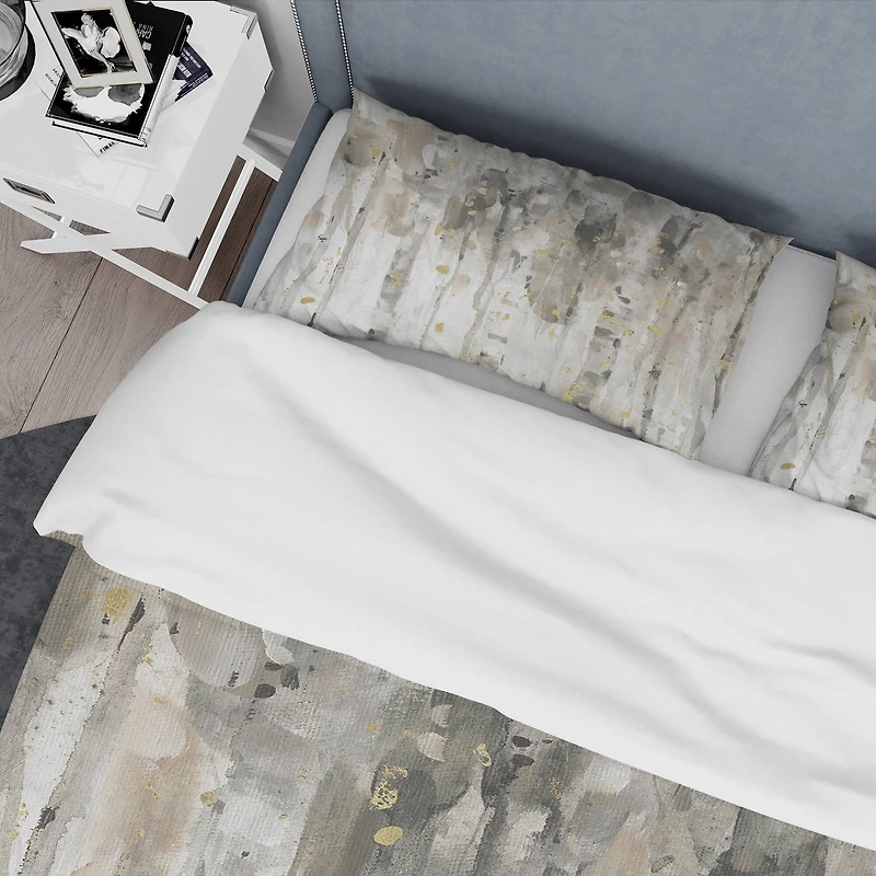 Designart 'The Modern Grey Forest IV' Glam Bedding Set