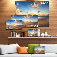 Designart - Sunrise on Beach of Caribbean Sea