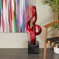 37" Red Swirl Abstract Sculpture
