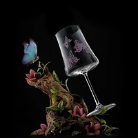 JoyJolt® 21oz. Meadow Butterfly Crystal Red Wine Glasses Set, 2ct.