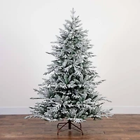 6ft. Pre-Lit Fraser Fir Flocked Artificial Christmas Tree with Instant, Warm White LED Lights