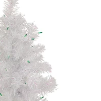 2ft. Pre-Lit White Rockport Pine Artificial Christmas Tree, Green Lights