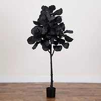 5ft. Artificial Halloween Black Fiddle Leaf Tree