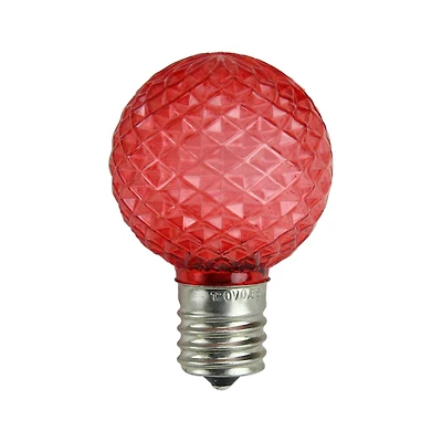 Red Faceted LED G40 Replacement Bulbs, 25ct.