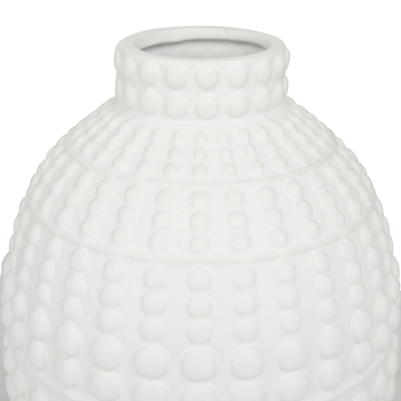 White Stoneware Modern Vase, Set of 2" 16", 12"