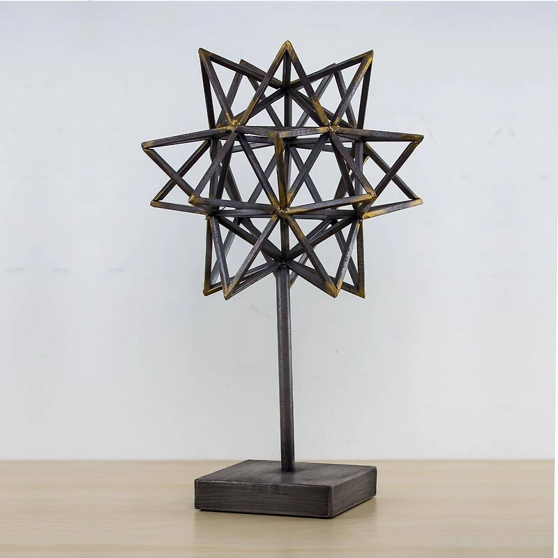 15" Rustic Metal Star Figurine on Stand