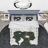 Designart 'Glam Pink Ladies III' Teenage Bedding Set