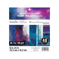 6" x 6" Jewel Toned Inks Paper Pad by Recollections™, 48 Sheets