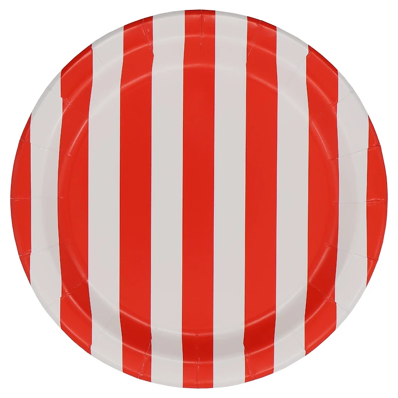 7" Red & White Stripes Snack Plates, 10ct. by Celebrate It™