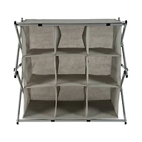 Simplify Gray 9-Grid Collapsible Shoe Rack