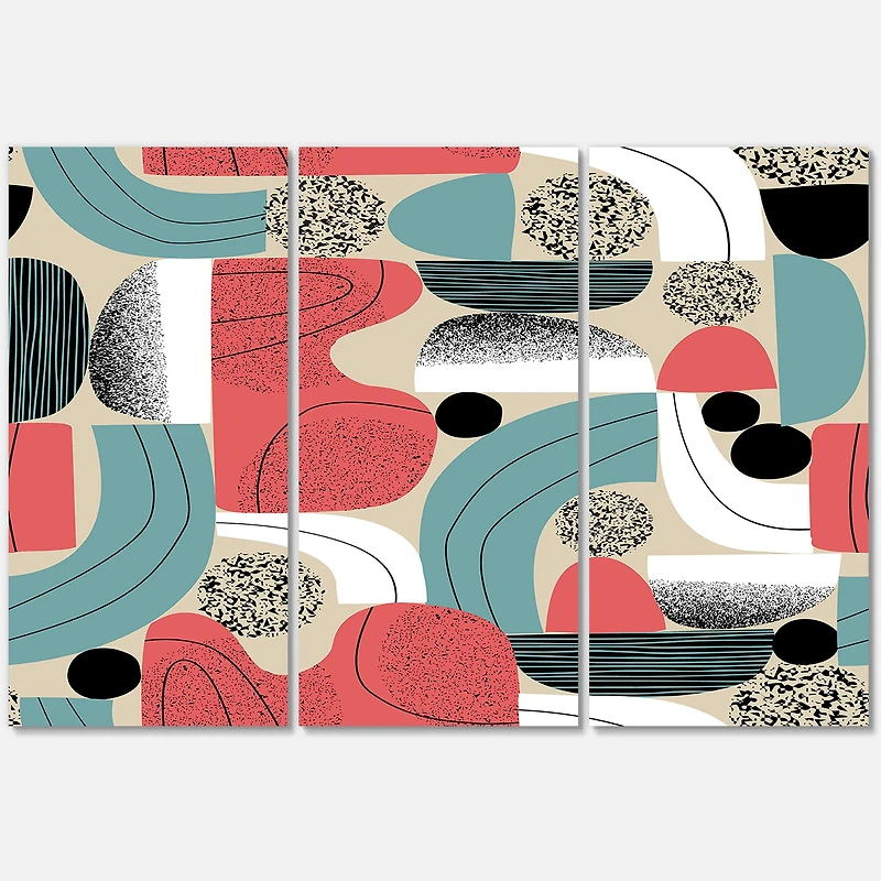 Designart - Retro Shapes With Abstract Suns and Moons III