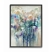 Stupell Industries Dripping Blue & Purple with Soft Neutrals Abstract Black Framed Wall Art