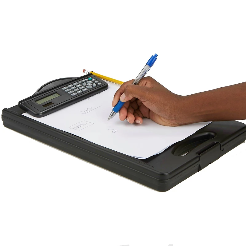 Mind Reader Plastic File Folder Clipboard with Built-In Calculator