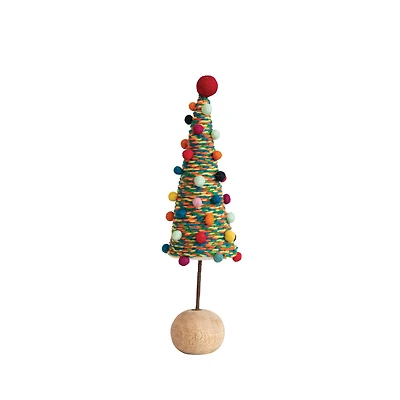 Hello Honey® 10.5" Multicolor Wool Felt Tree with Pom Poms