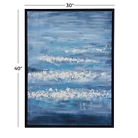 Blue Wood Modern Framed Wall Art 39" x 30"