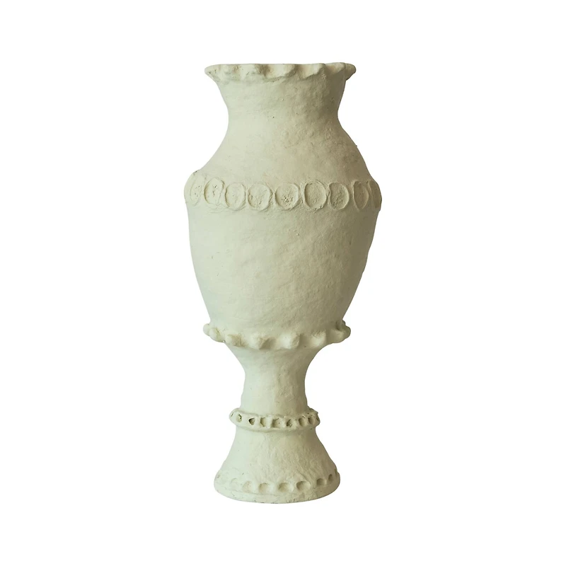 Hello Honey® 17" Mint Handmade Paper Mache Vase with Embossed & Debossed Design