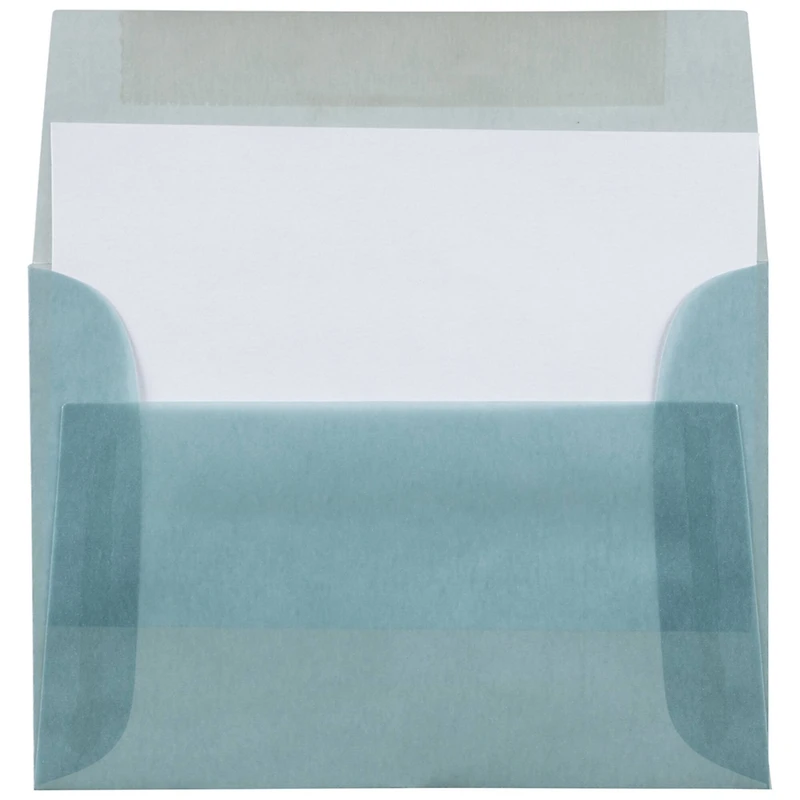 JAM Paper A1 Ocean Blue Translucent Vellum Invitation Envelopes 25ct.